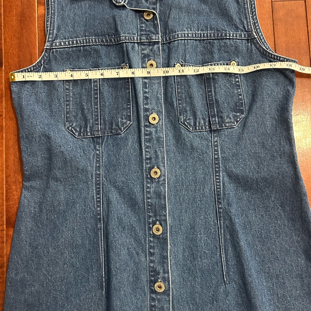 Sonoma Women’s Sleeveless Button Down Denim Jean Dress Size Medium - Picture 4 of 7